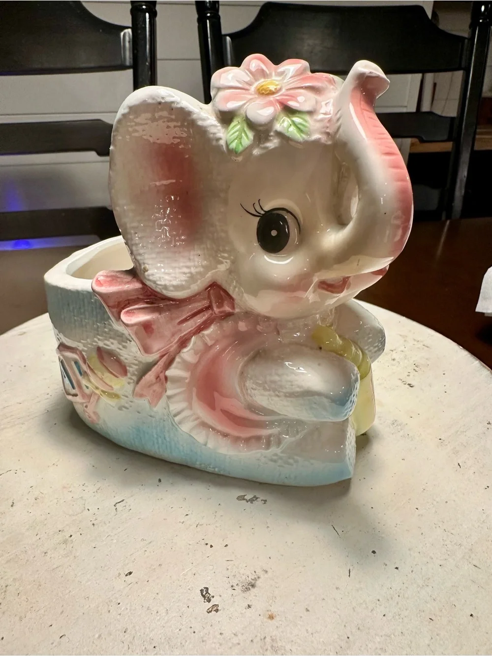 Vintage 1950s Rubens Originals Japan Baby Elephant Nursery Planter Kitsch #3197